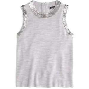 NWT J.CREW SEQUIN SLVLESS TOP (SIZE: M)